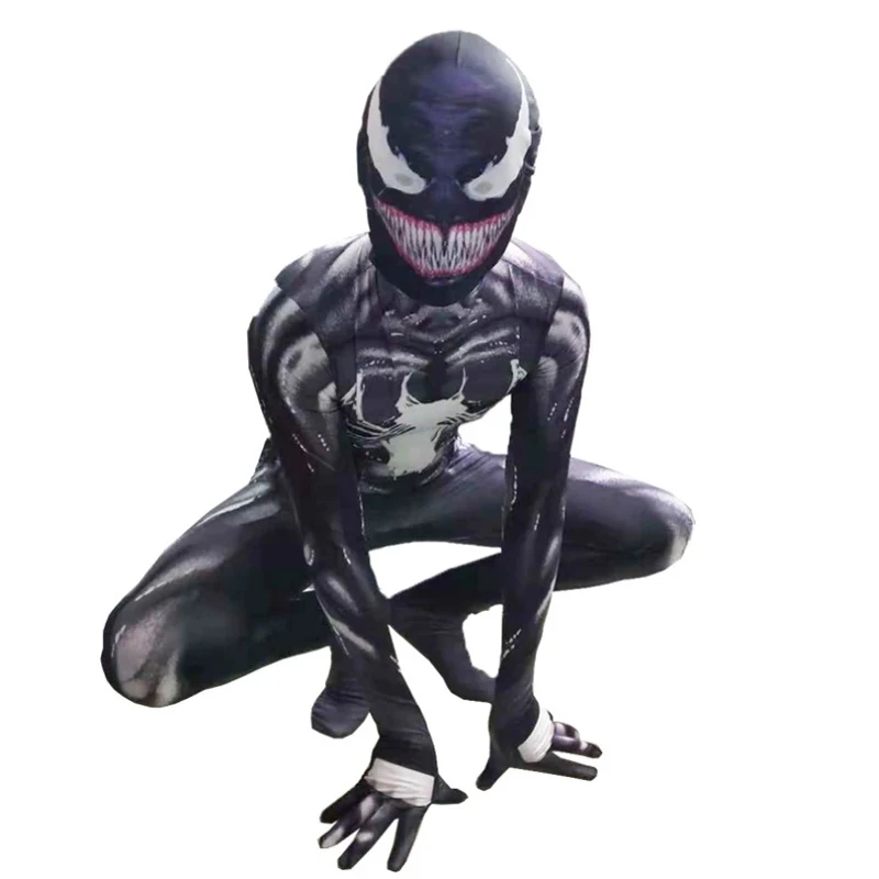 New Venom Cosplay Costume for Children Venom Super Hero Costumes Halloween Kids Jumpsuits Spoof Leotard Anime Dresses for Boys