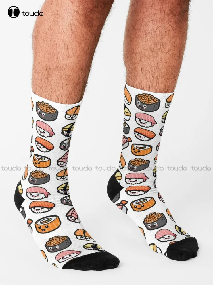 Sushi Family! Socks Boot Socks Personalized Custom Unisex Adult Teen Youth Socks 360° Digital Print Hd High Quality  Funny Sock