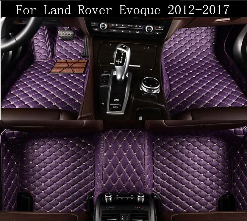 Car 3D Luxury Leather Car Floor Mats Fits For Land Rover Evoque 2012-2017 EMS Free shipping