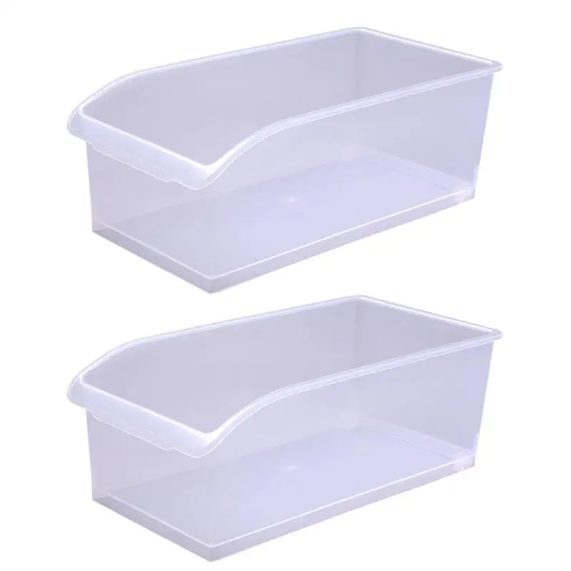

2PCS Refrigerator Food Storage Container Fridge Drawer Shelf Fresh Box Clear Pantry Organizer With Wheel For Kitchen