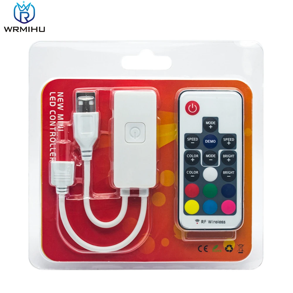 USB/DC5-24V 3A 17Key Mini RF Simple RGB Controller for 5050/2835 LED Light Strip