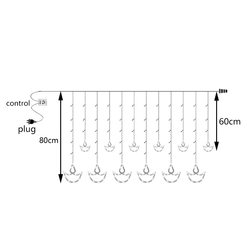 Imagem -06 - Pheila Led Cortina String Luz de Fadas Forma Chama Lâmpada Plugue da ue Alimentado para Decoração Interior Seu Quarto Sala Estar e Partidos