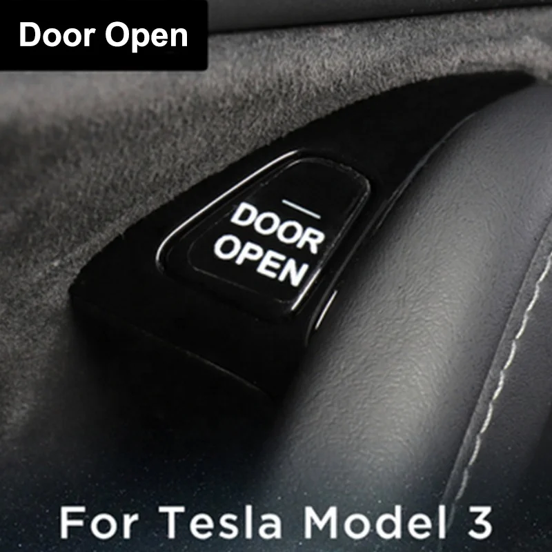 8pcs Luminous Car Open Door Button Stickers For Tesla Model 3 2022 Reminder Door Open Sticker Armrest Window Lift Button Switch