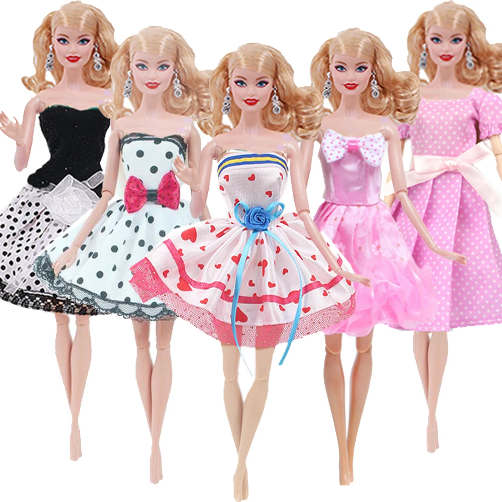 5 Pcs Fashion Daily Wear Casual Outfits Vest Shirt Skirt Pants Dress Dollhouse Accessories Clothes for Barbies Doll ForChristmas