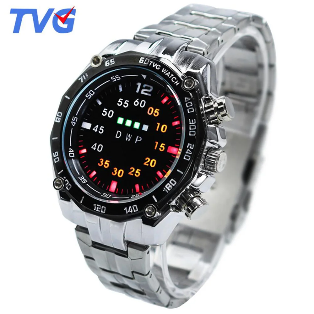 TVG Men Watches Men Led Digital Watches Stainless Steel Electronic Wristwatch Men Sports Watches Relogio Masculino reloj hombre