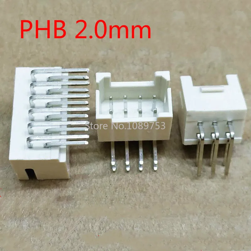 20PCS PHB 2.0mm Connector 2.0mm Male Socket Right Angle Double Row with Buckle PHSD Connectors 2*2/3/4/5/6/7/8/10P