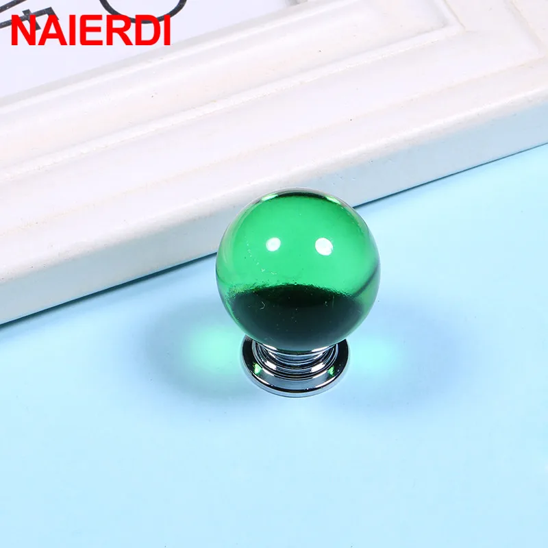 NAIERDI 30mm Crystal Ball Furniture Knob Kitchen Cupboard Door Pulls Drawer Knobs Cabinet Handles Wardrobe Door Handles Hardware