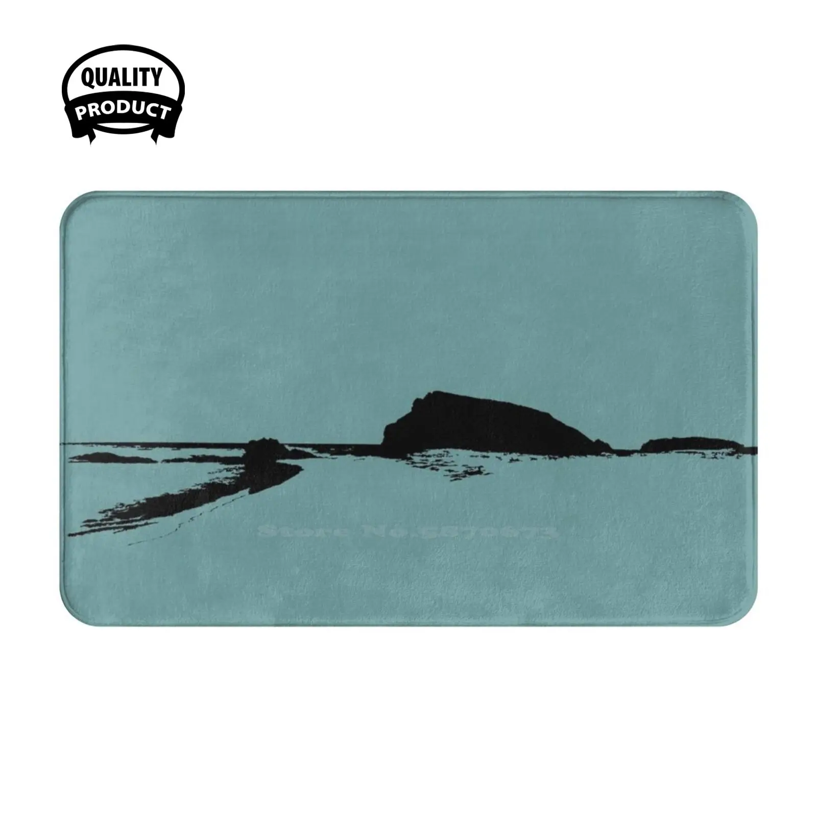 Photographie De Cap Sur Une Plage - Photographie Modifié Soft Cushion Home Carpet Door Mat Car Rug Vagues Falaise Cap Eau Bord