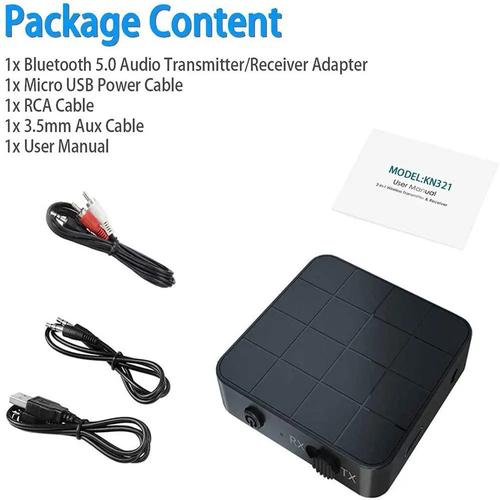 2-в-1 bluetooth-приемник, аудиоприемник, передатчик, AUX RCA 3,5 мм разъем, USB стерео беспроводной приемник для ПК, автомобильные наушники, компьютер