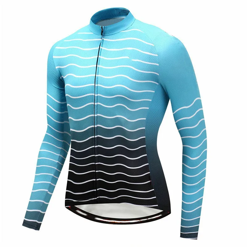 2021 Hot Selling Long Sleeve Cycling Jerseys With Pockets MTB Tops Pro Team Off Road Bike Clothes Anti UV Bicycle Shirts For Men