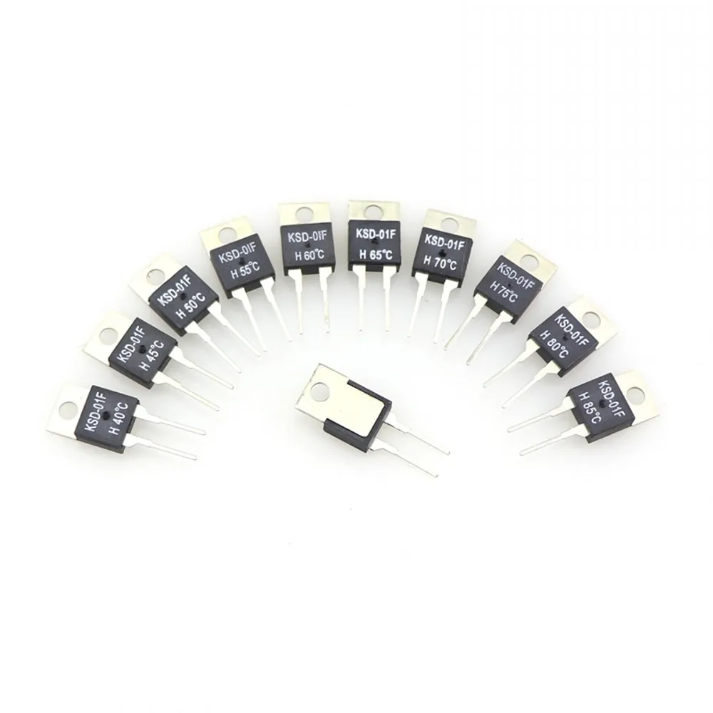 50PCS KSD-01F 40~150 Degree Celsius Normally Open 40C70C/85C/90C/95C/100C Temperature Switch Thermostat Thermal Protector TO-220