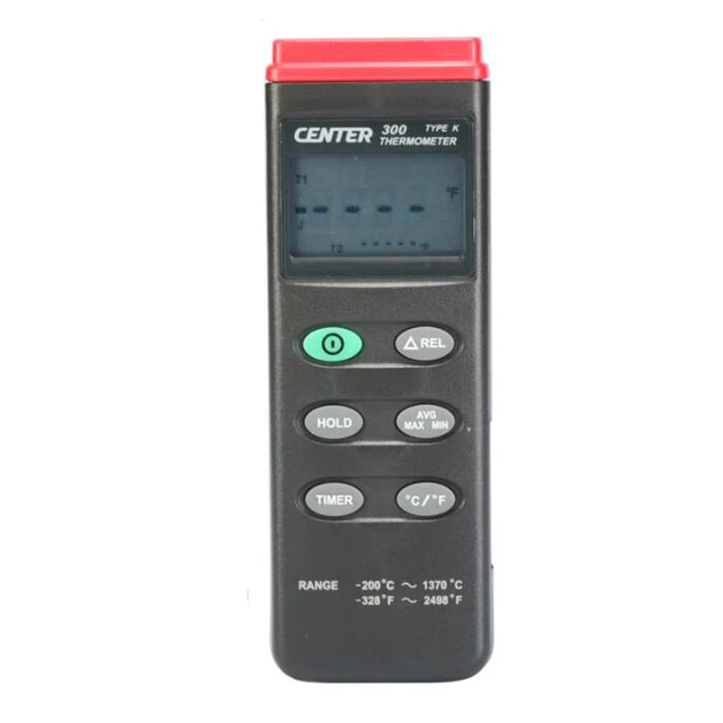 

CENTER-300 Thermometer Range: K type: -200~1370 -328~2498,Timer Function,Auto Power OFF,PC Interface.