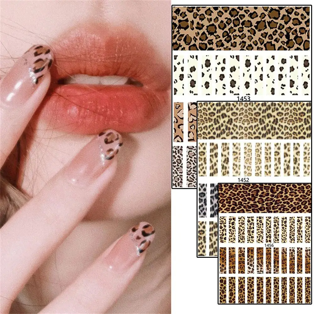 Yılan kaplan leopar desen Nail Art Sticker su transferi çıkartma hayvan baskı tırnak süsü Slider tam kapak manikür dekorasyon