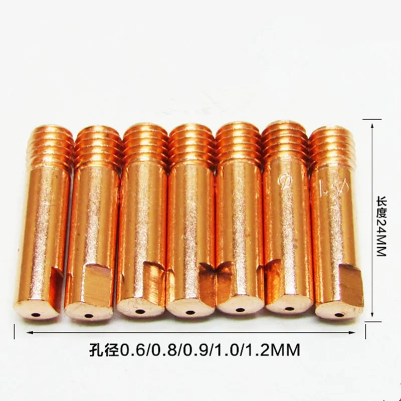 

20PCS Mig welding Contact Tips 15AK 0.6mm 0.8mm 0.9mm 1.0mm 1.2mm available M6x25mm Torch Nozzles Copper Welding Nozzle Consumab