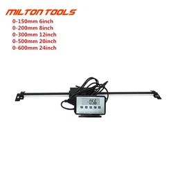 150mm 200mm 300mm 500mm 600mm Digital Scales Remote Digital Table Readout Scale for Bridgeport Mill Lathe Linear Ruler with Base