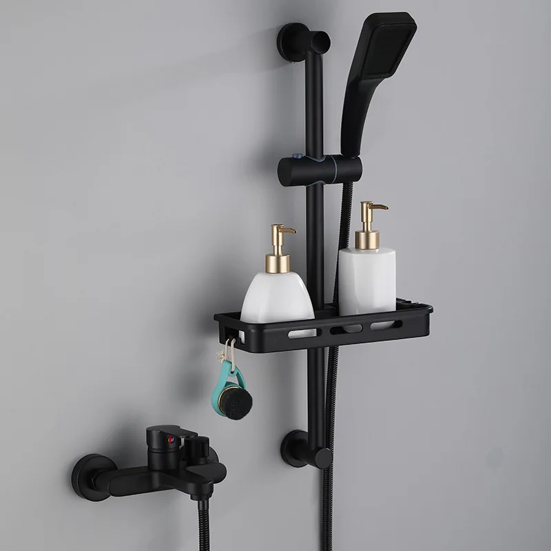 1pc Matte Black Shower Head Hand Held Showerhead Adjustable Nozzle Function Rainfall High Pressure Water Saving Shower Head