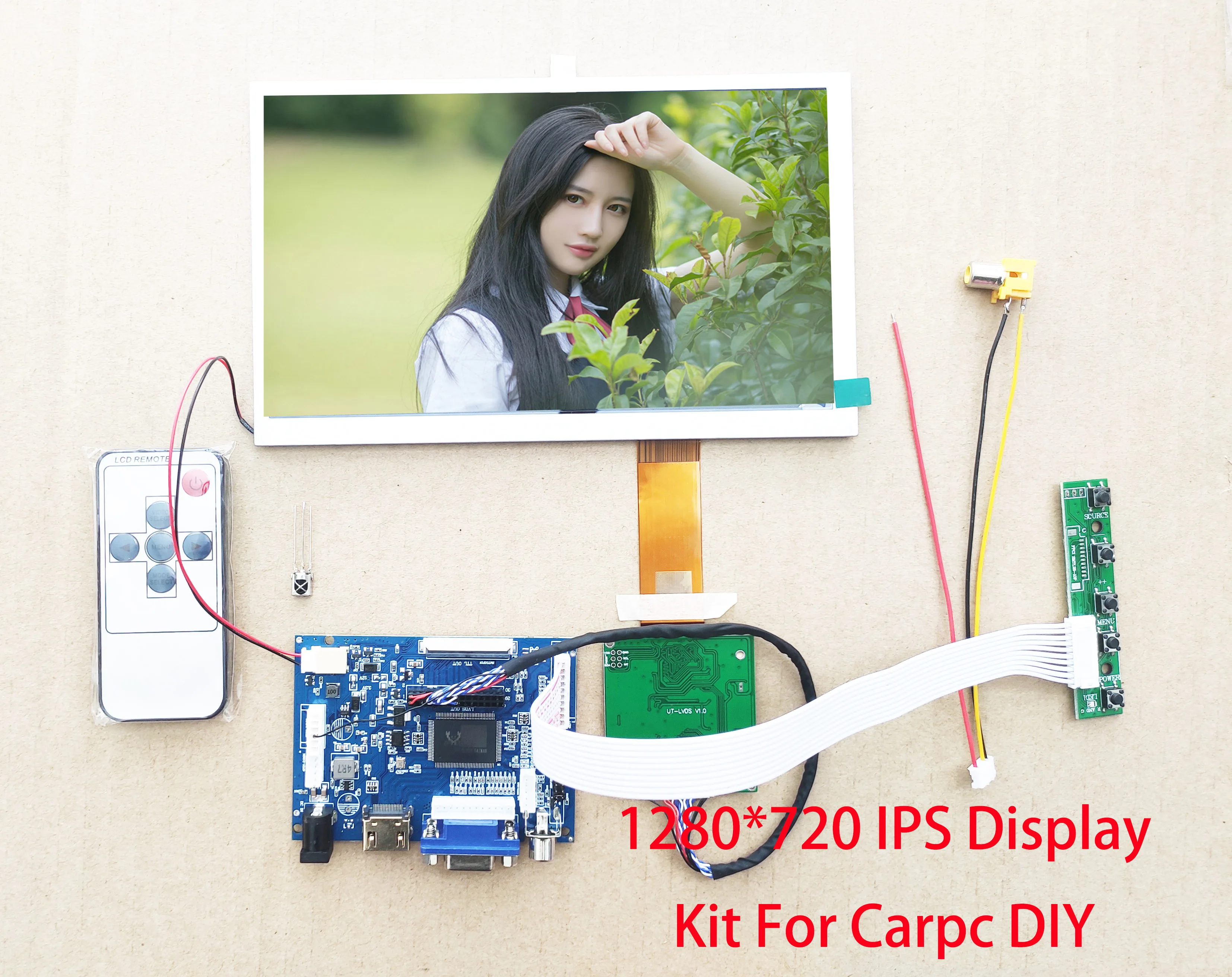 Imagem -02 - Ips Display Touch Kit para Carpc Faça Você Mesmo 1280*720 Compatível Hdmi Vga av Win7 10 Framboesa pi 193*117 mm Pol