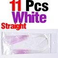 11Pcs White Straight
