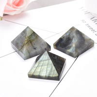 1pc Natural Labradorite Pyramid Gemstone Reiki Obelisk Crystal Point Healing Stone Handmade Crafts Polished Ore Mineral Tower