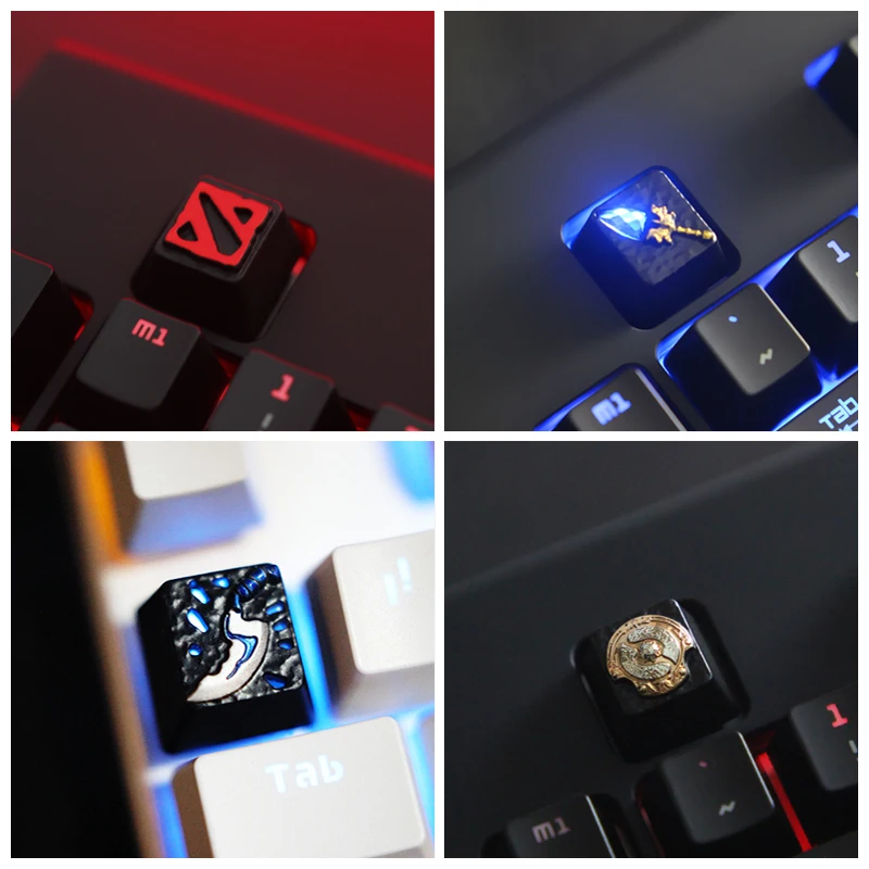 Keycap 1 peça dota2 tampa de teclado mecânico, de zinco-alumínio, para personalização, altura da chave r4