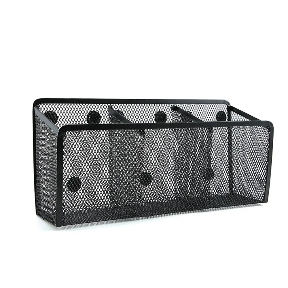 

Metal 3 Compartments Office Home Cultural Storage Basket Pen Holder Storage Box Stationery Makeup Organizer