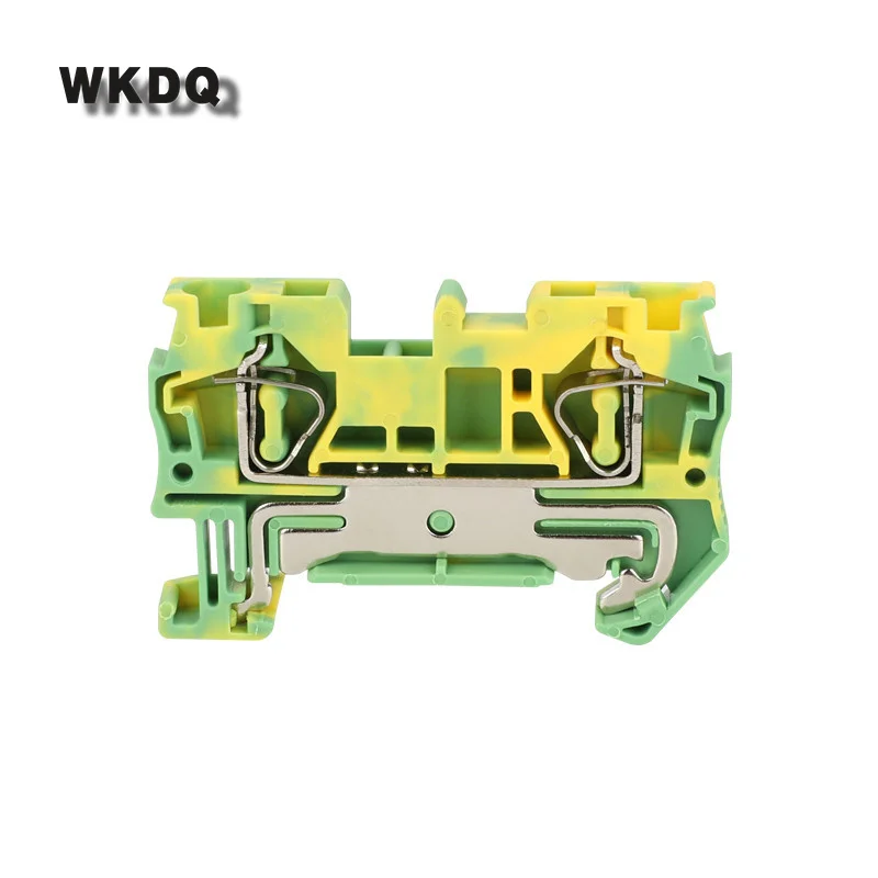 Earth Terminal 5Pcs ST4-PE Spring-cage 4mm PE Ground Connector Wire Electrical Cable Protective ST 4-PE Din Rail Terminal Block