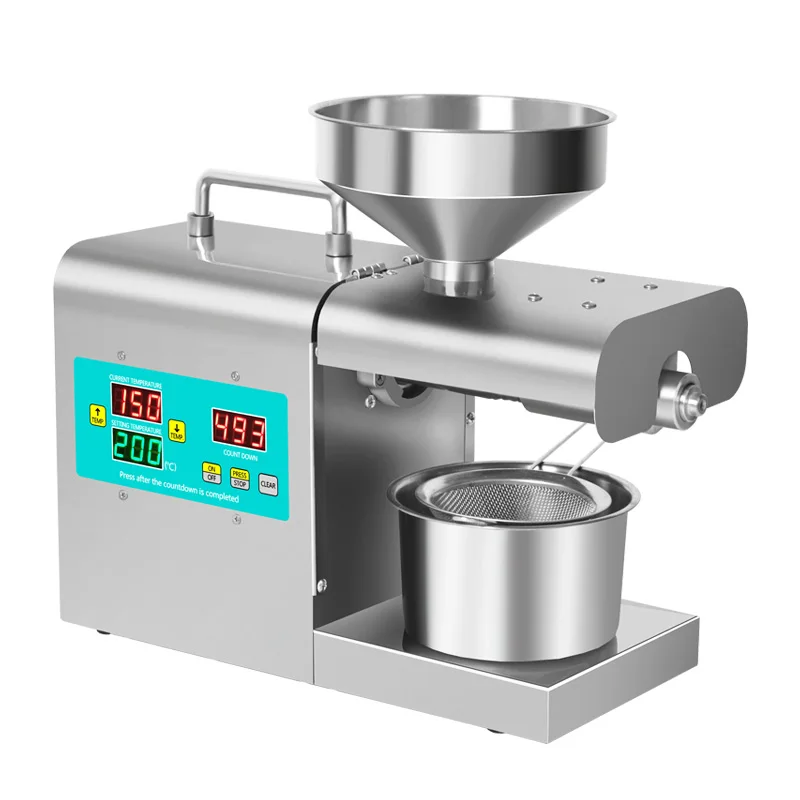 Automatic Electric Intelligent Household Oil Press Stainless Steel Frying Machine Easy Operating Oil Pressing Cold Hot Extractor