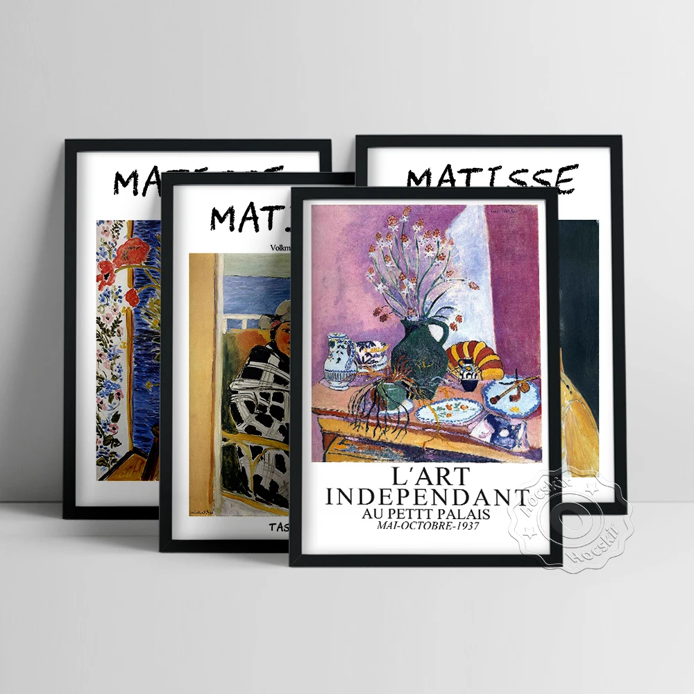 Henri Matisse Exhibition Poster, Matisse Three Sisters Oil Painting, Lorette With Turban Yellow Jacket Picture, Vintage Prints