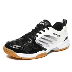 Zapatos de tenis de mesa para hombre y mujer, zapatillas deportivas de entrenamiento para exteriores, bádminton, talla grande, color negro y azul, novedad de 2020