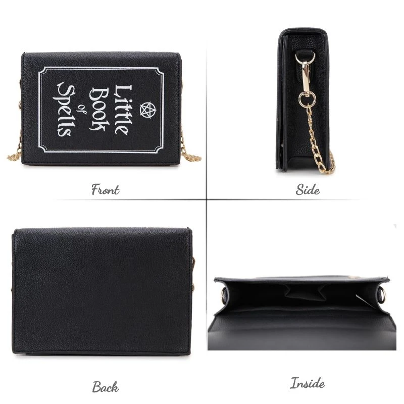 Black Magic Book of Spells Clutch Bag for Women Fashion Chain Shoulder Bag Small Purses and Handbags Female Crossbody Bag 2021