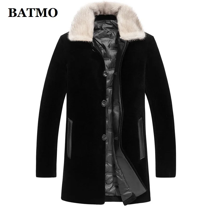 BATMO 2023 new arrival winter white duck down jackets men,male fur parkas coat,trench coat,plue-size S-XXXL LYS1115