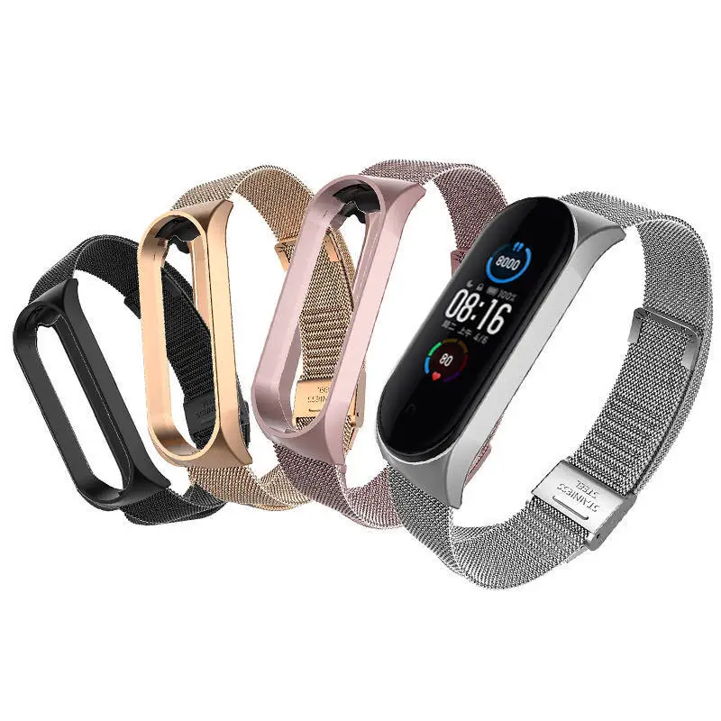 Mi band 5 4 3 Metal Strap Bracelet for Xiaomi MiBand 3 4 5 Screwless Mi Band 4 3 bracelet Mi Band Wrist band smart Band5 4 strap