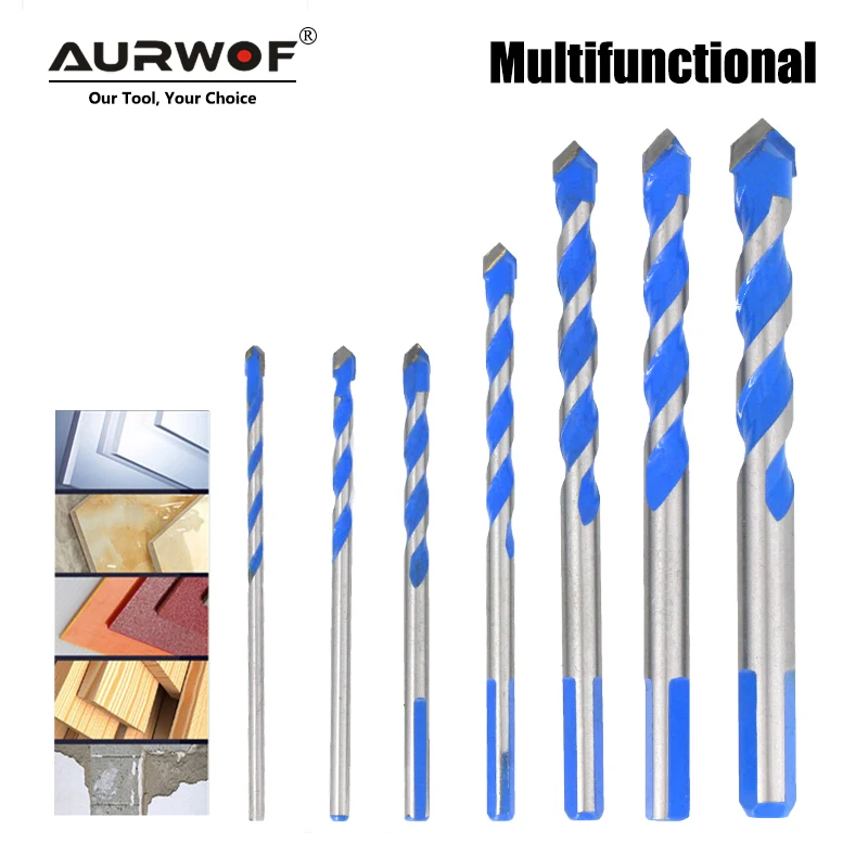 3 4 5 6 8 10 12mm Multi-functional Glass Drill Bit Triangle Bits Ceramic Tile Concrete Brick Metal Stainless Steel Wood 02075