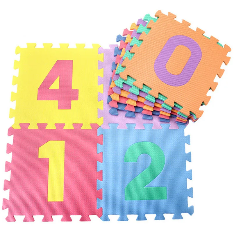 Tapis rampant en mousse EVA, 10 pièces/ensemble, jouets de gymnastique pour bébé, Puzzle, tapis de jeu avec chiffres, lettres, décoration de chambre