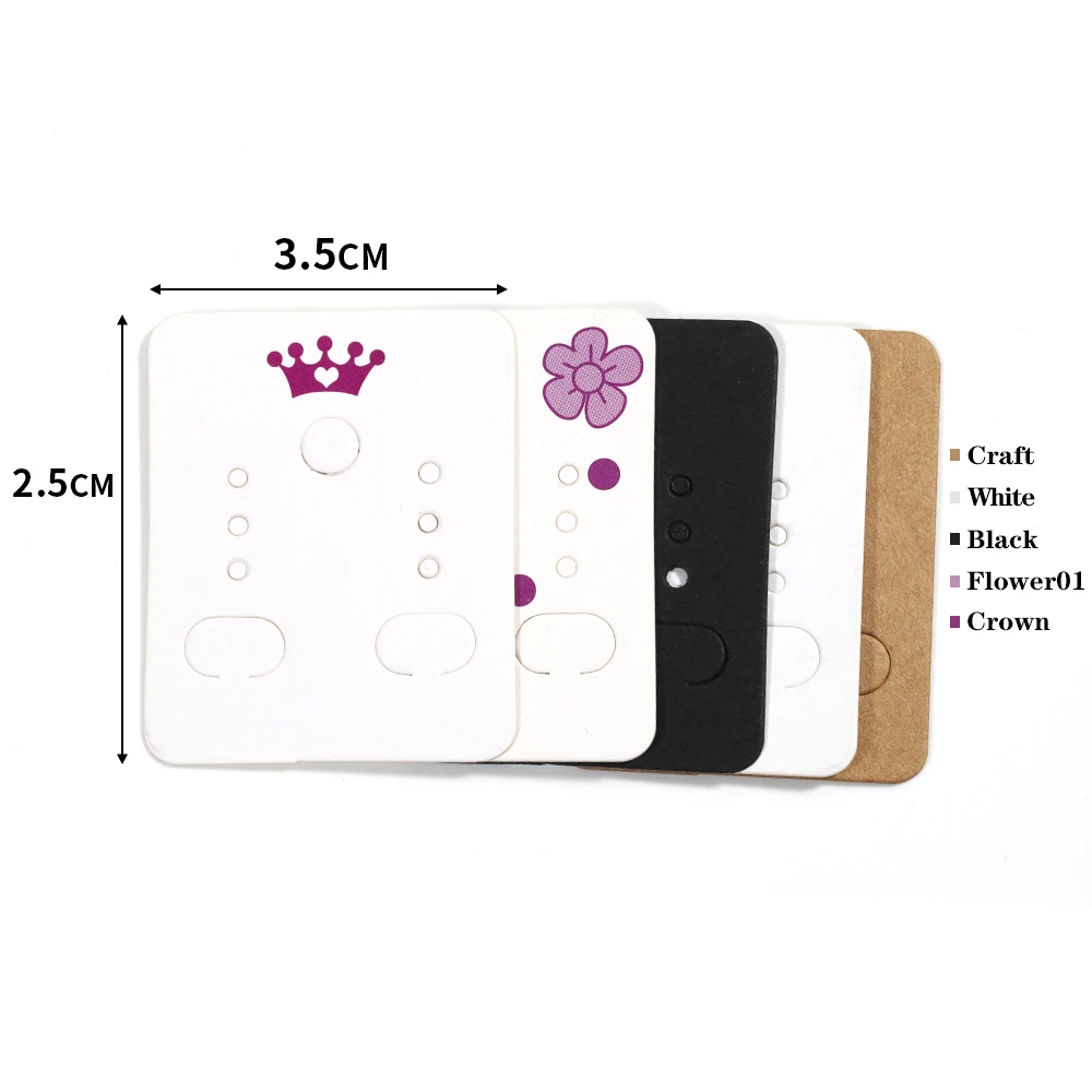 50pcs 3.8x4.8cm Earring Display Card Earring Card Holder Blank Kraft Paper Tags for DIY Ear Studs Long Drop Jewelry Display Card