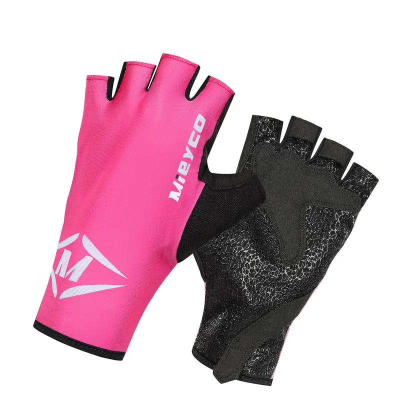 Pink Women Shockproof Sports Gloves Breathable Cycling Gloves Washable Half Finger Riding Motorcycle MTB Bicycle Non-slip Gloves