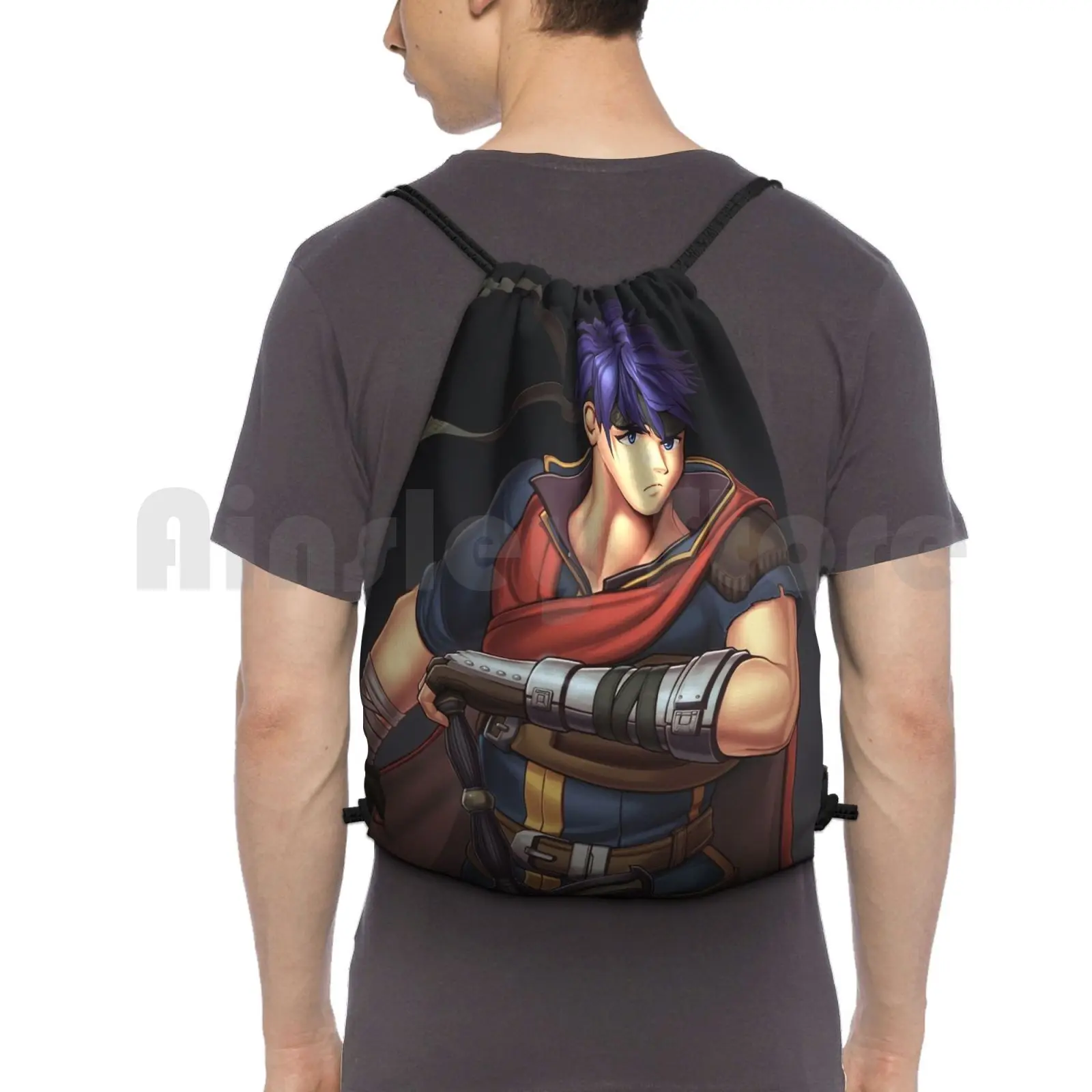 

Ike ( Ultimate) Рюкзак Сумки на шнурке Спортивная сумка Водонепроницаемая эмблема огня Smash Bros Smash Brothers Аниме Nintendo Switch