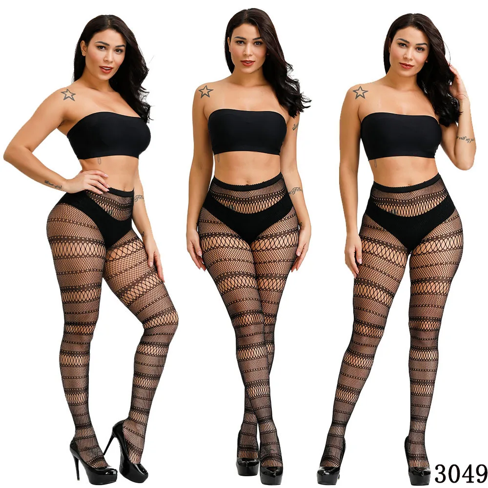 DOIAESKV Sexy Women Lingerie Fishnet Tights Sexy Jacquard Thigh-Highs Stockings Tights Pantyhose Lace Floral Hosiery Plus Size