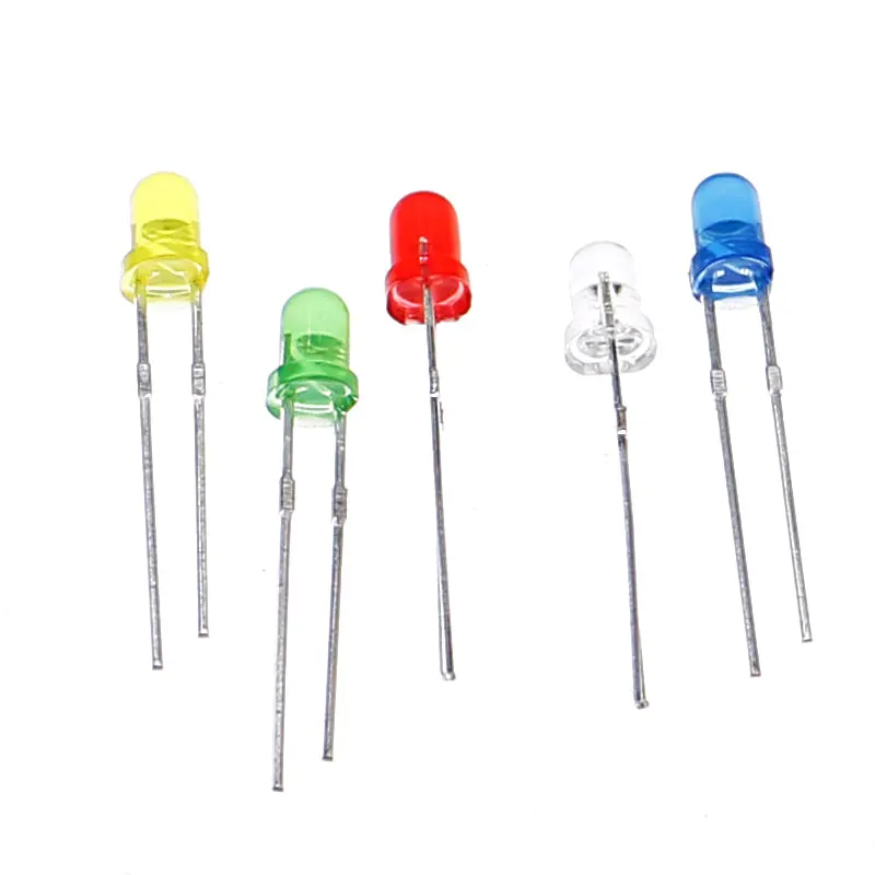 100pcs 3mm LED Diode Assorted Kit White Green Red Blue Yellow Orange Pink Purple Warm white DIY Light Emitting Diode