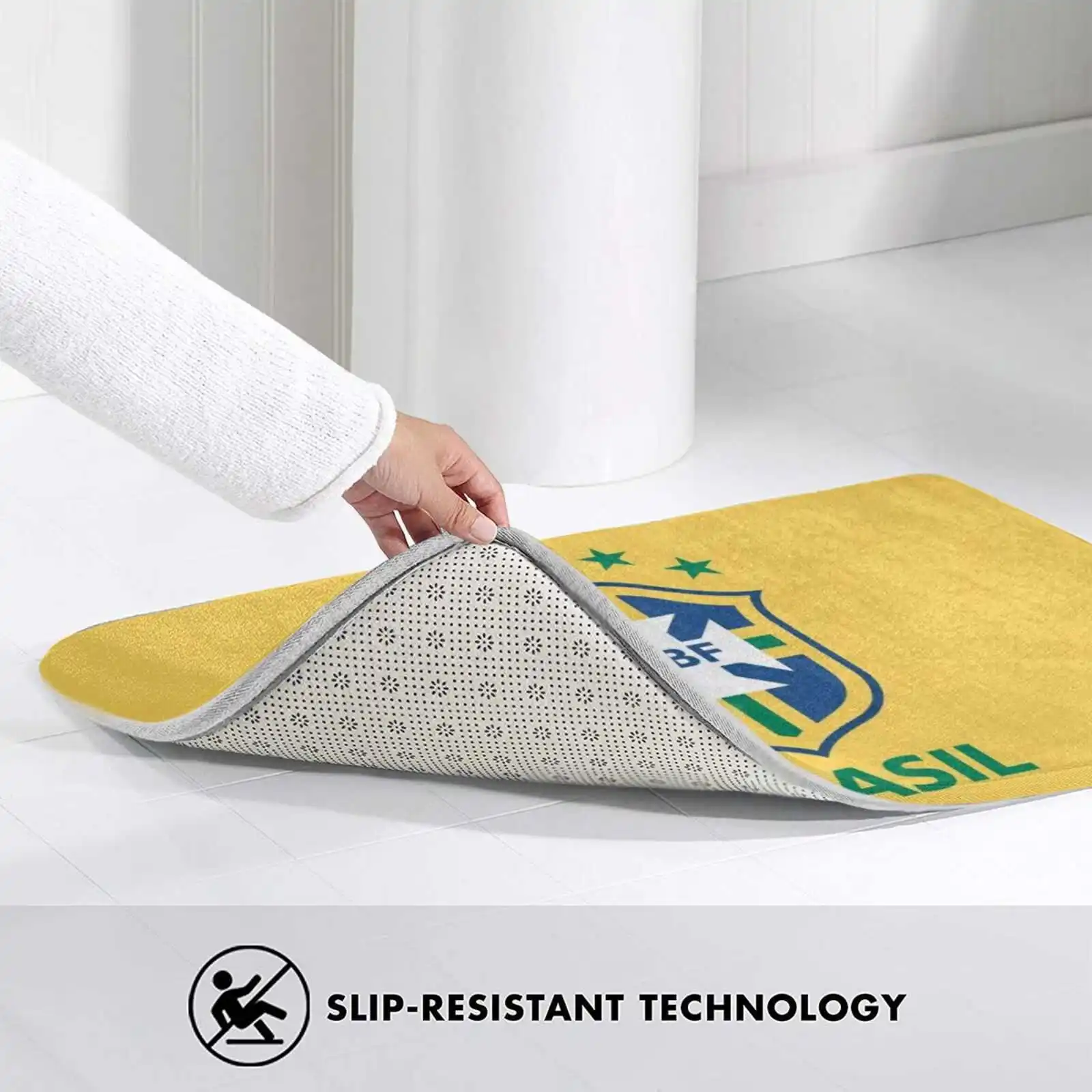 Brasil 5 Vezes Champion Soft Cushion Home Carpet, Tapete de Porta, Tapete de Carro, Rbrazil, Ronaldo, Nazario, Ronaldo, Fenomeno, R9, Vs Germany