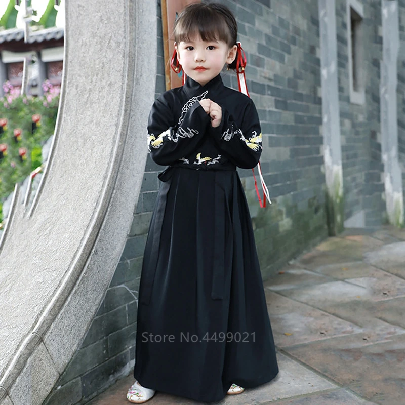 Costume traditionnel pour enfants, Kimono de Style japonais, Costume de samouraï Yukata, broderie de grue Haori, Robe de fête, Cosplay