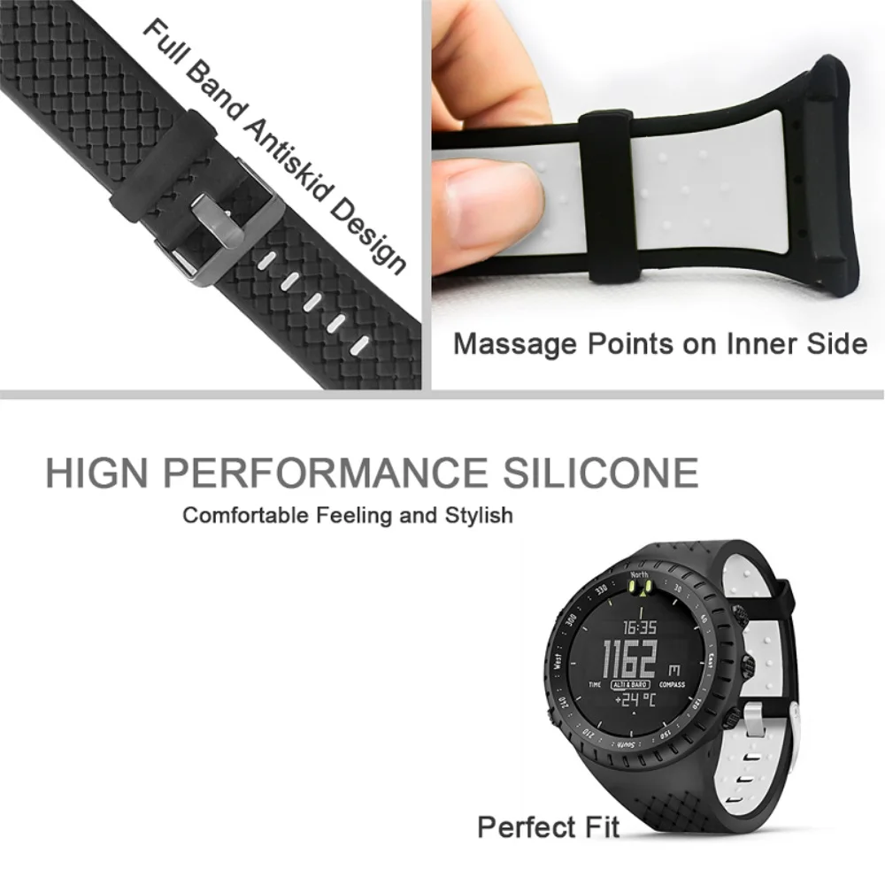 2in1 TPU Case Cover + Silicone Watchband For Suunto Core Smart Watch Strap For Suunto Strap Core Bracelet Band For Sunto Core