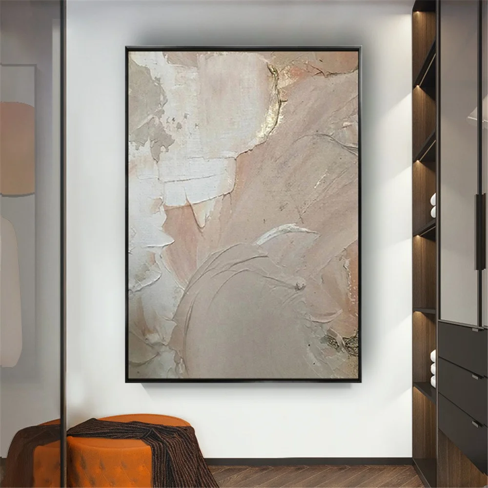 

Modern Oil Painting On Canvas Gray Old Style Handmade Abstract Powdered Texture Seascape Wall Art For Living Room Cuadros Mural