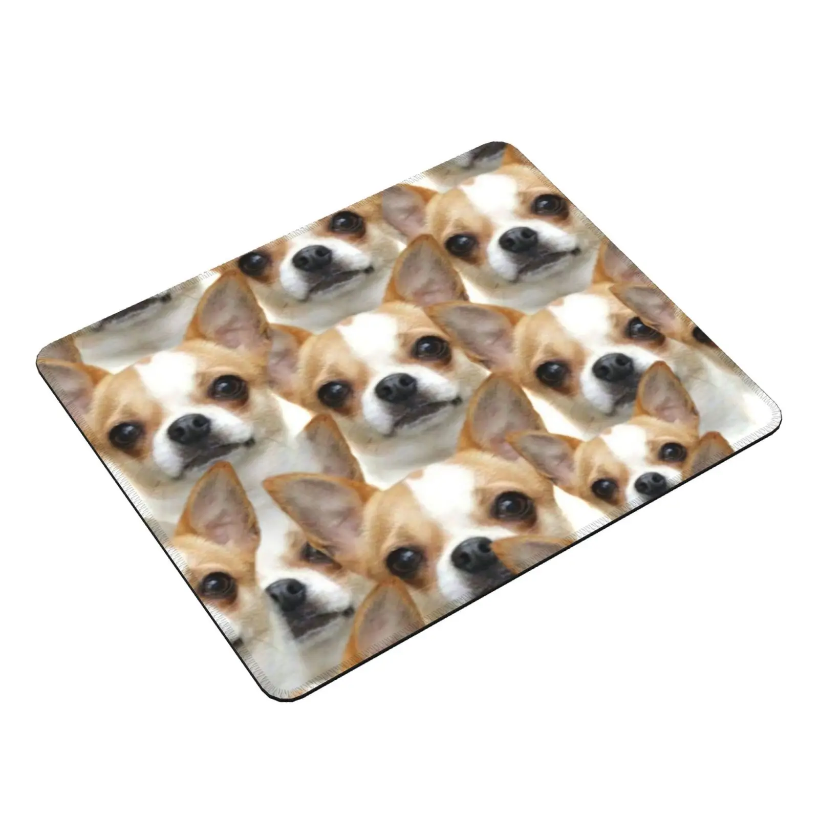 Engraçado chihuahua pup mouse pad diy impressão reutilizável engraçado bonito filhote de cachorro cães