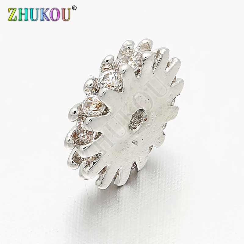8mm Supplies for Cubic Zirconia Spacer Stopper Beads for DIY Jewelry Findings Making, Hole:1mm, Model: VZ130