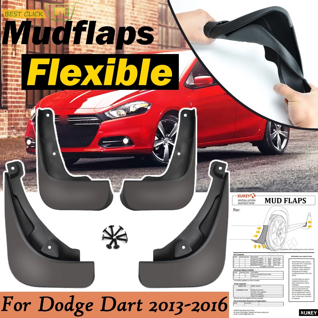 

Набор литых брызговиков для Dodge Дротика 2013-2016 седан брызговики Брызговики крыло брызговиков переднее заднее