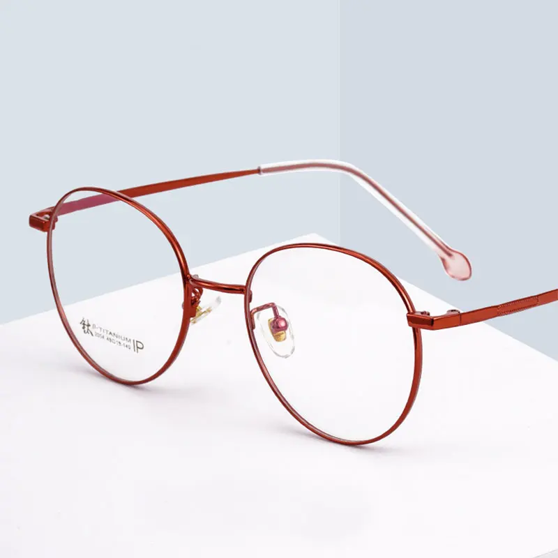 Reven Jate 2054 Full Rim Eyewear Prescription Eyeglasses Frame Women Round Myopia Optical Korean Glasses Frame Titanium