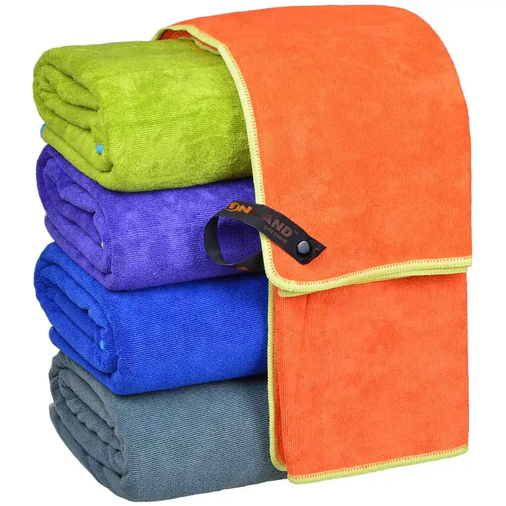 Sunland Super Absorbent Microfiber Beach Towel Bath Towel With Bag For Travel Camping Sports Workout 3PC/LOT 60cmx120cm Orange