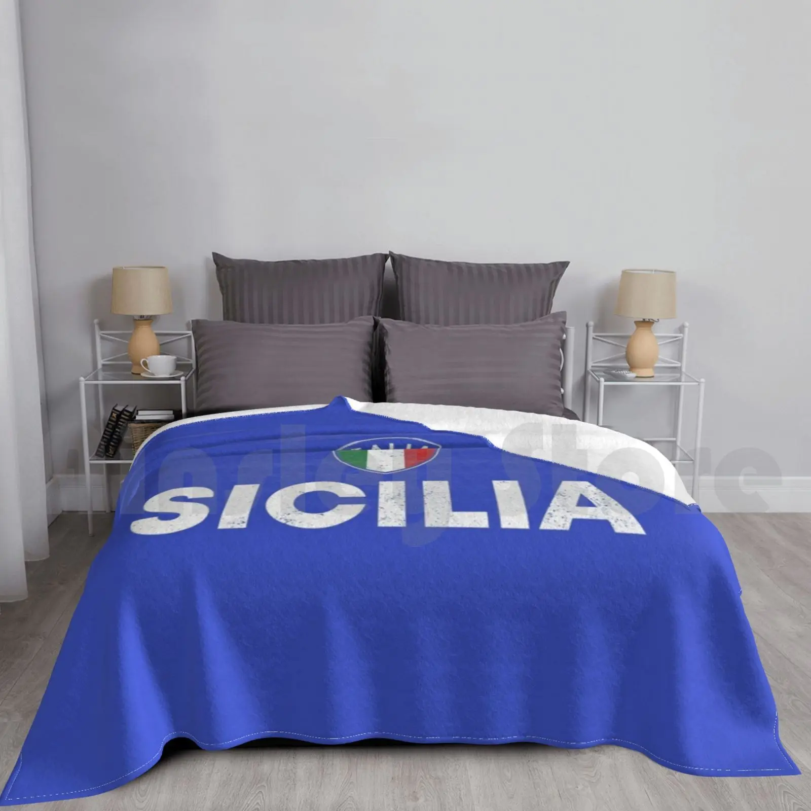 Sicilia Pride Sicilian Siciliano Heritage Blanket For Sofa Bed Travel Italia Italy Italian Italian