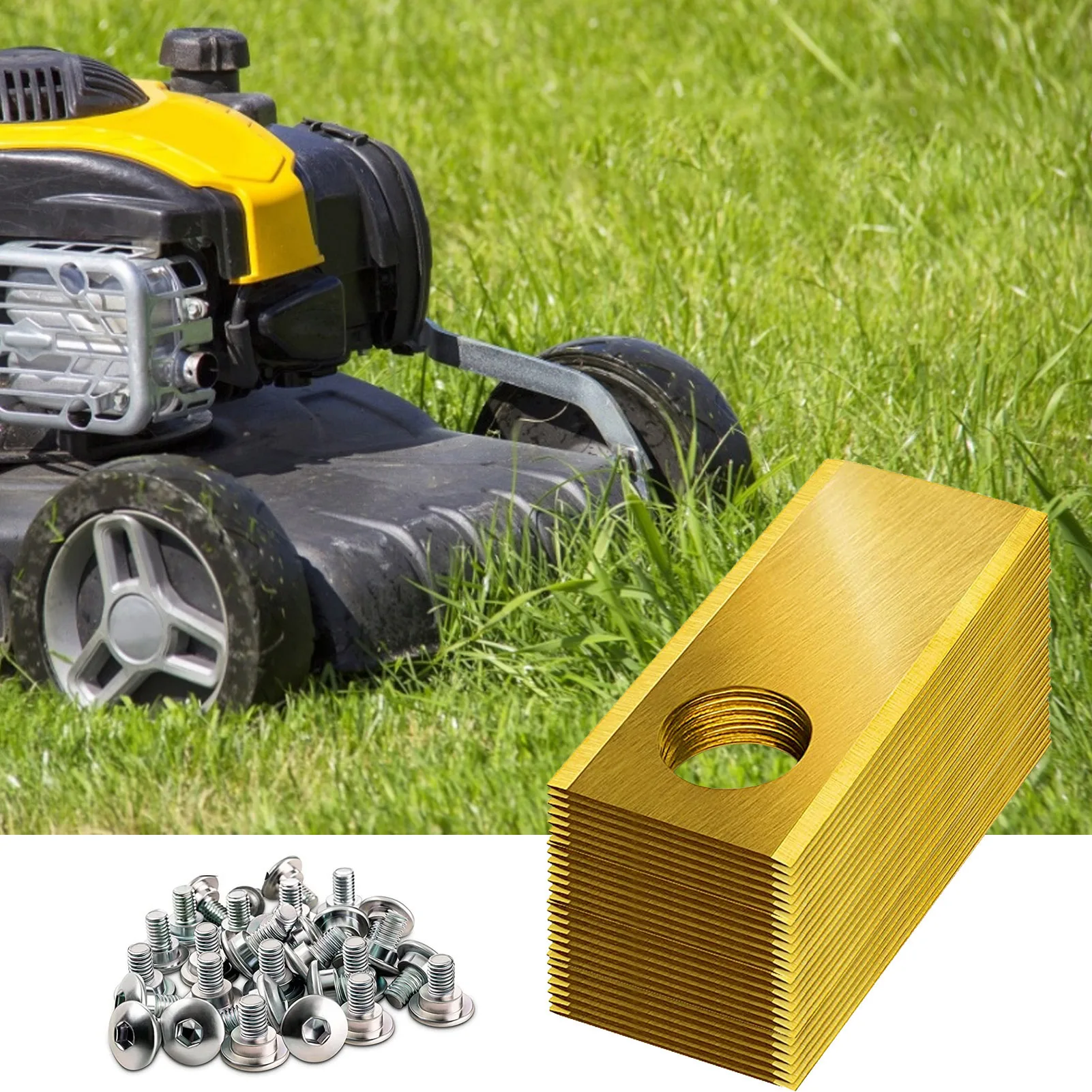 

30pcs Lawn Robot Blade Lawn Mower Sharpener Lawnmower Blade Anti-rust Durable Mower Cutter With 30 Screw